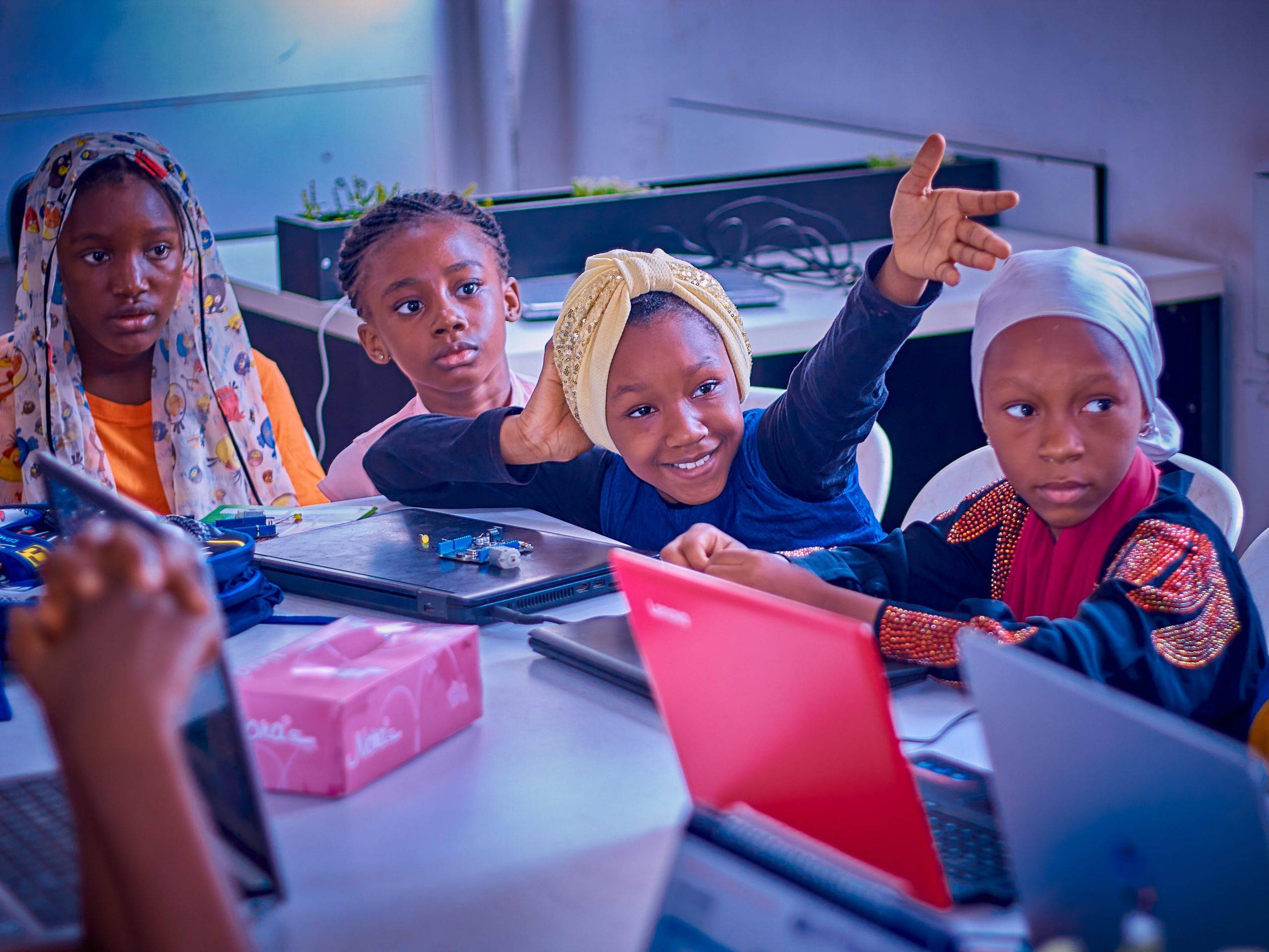 Coding class at St. Bhakita School